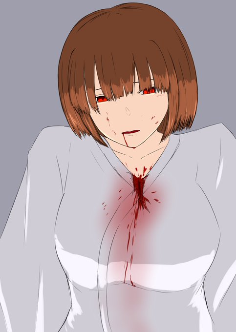 胸を刺された不死身の吸血鬼の少女 