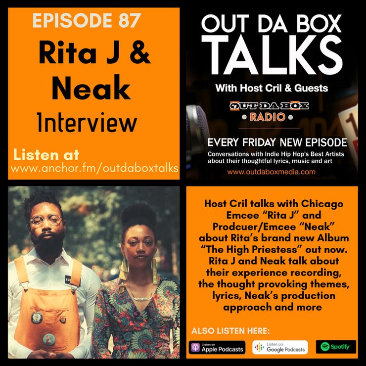 OutDaBoxMedia's tweet photo. Check out this #OutDaBoxTalks Interview with Chicago Emcee @RitaJ79 and Producer/Emcee @Neak_Undefined about Rita’s Album “The High Priestess”, their experience recording the music, the thought provoking themes, lyrics, production and more
https://t.co/vfm7bNwyQg https://t.co/0Up7d5b6ev