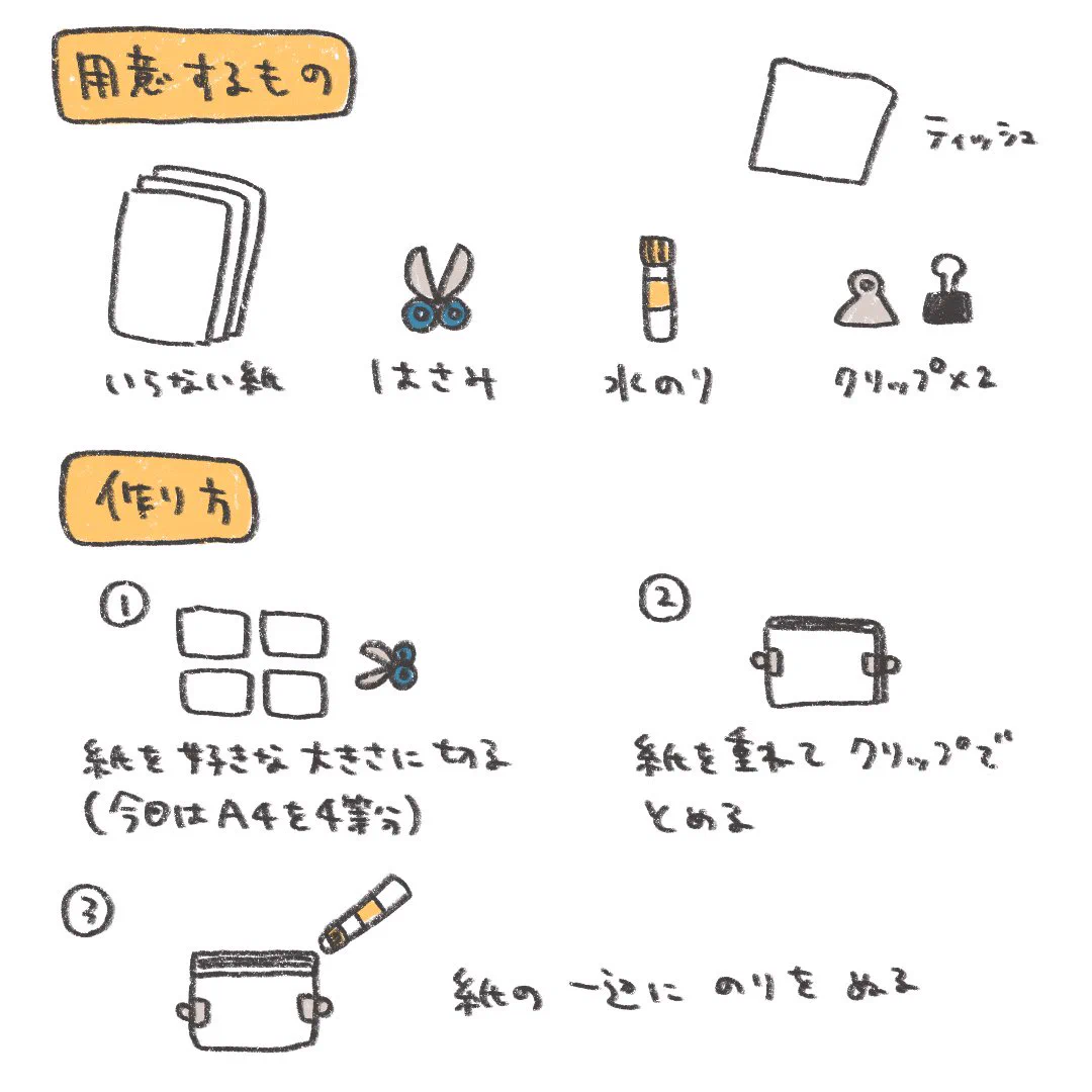 OL時代に習得！めくれるメモ帳を雑紙で作る方法！