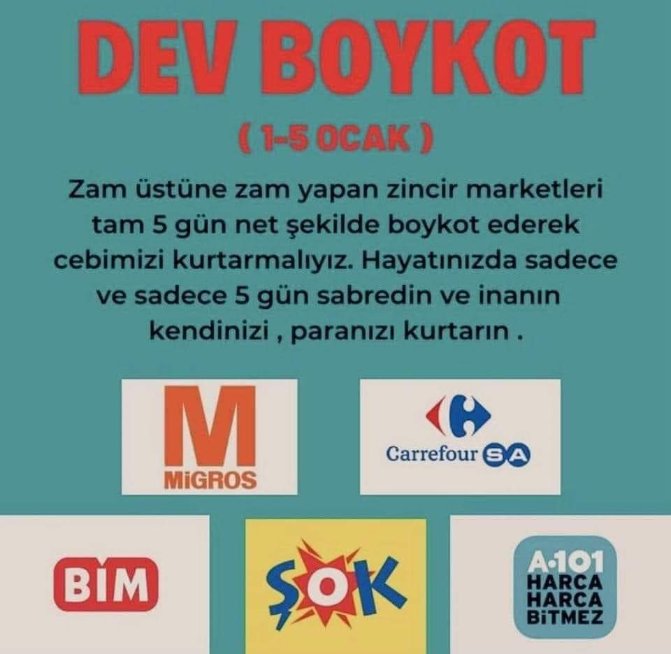 ya indirim ya boykot
Bir kimse aldığı malları pahalı olması için 40gün saklarsa,hepsini fakirlere parasız dağıtsa,günahını ödeyemez.Hadis

Stokçu,karaborsacının dikkatine içinizde eğer birazcık iman varsa vazgeçin bu işten birgün gideceğimiz ebedi hayatı var #DevletimBenimYanimda