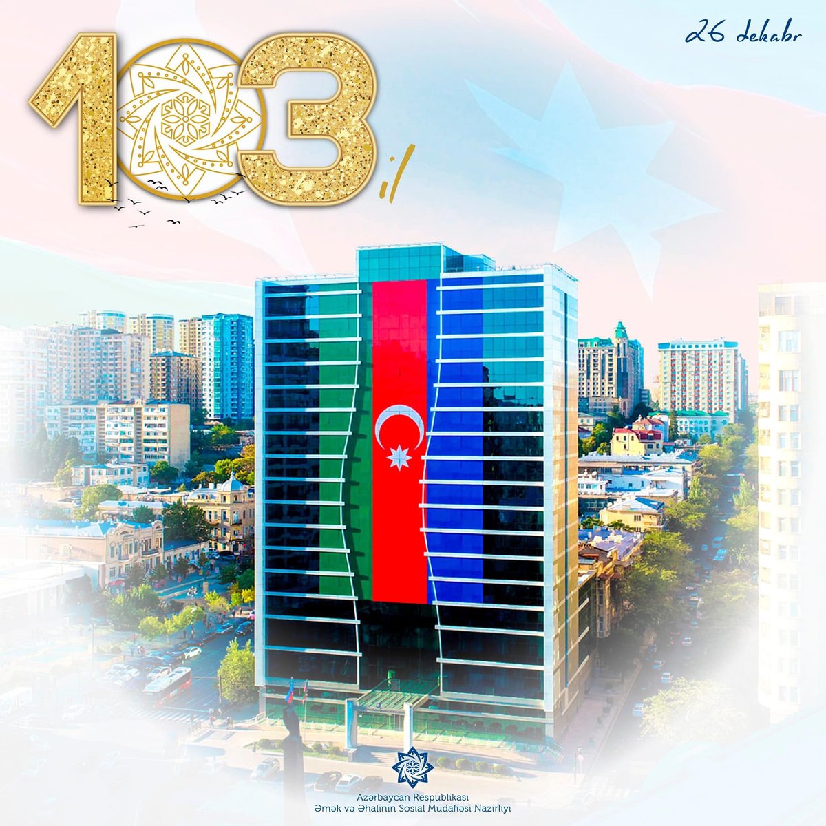 sxasosialgovaz's tweet photo. Əmək və Əhalinin Sosial Müdafiəsi Nazirliyinin yaradılmasının 103 ili tamam olur.
#ƏƏSMN #SosialGovAz #103il https://t.co/45HGlqcYyQ