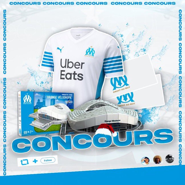 Toto_RiinaOM's tweet photo. CONCOURS DE NOËL ! 🎅🔵⚪

A GAGNER : Un maillot de l'OM au choix, une maquette du Stade Vélodrome et 2 places pour un match de l'OM. 

𝗣𝗼𝘂𝗿 𝗽𝗮𝗿𝘁𝗶𝗰𝗶𝗽𝗲𝗿 :
RT ce tweet + Follow
➔ @VibronsFoot
➔ @Toto_RiinaOM
➔ @Vincent_1393

Bonnes fêtes à toutes et à tous ! 💙 https://t.co/xhOkTidBa4