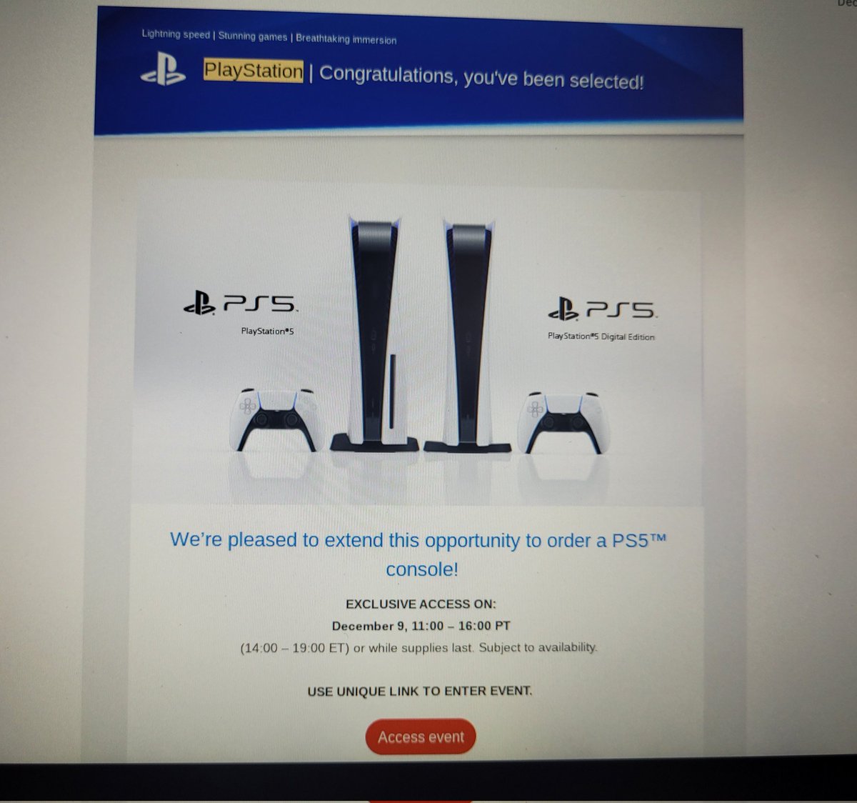 AubreyGrammar's tweet photo. Got an invite to buy a PS5 weeks ago and I didn't even know it π€¦πΏββοΈ #NoPs5 https://t.co/y4m3wAB4sz