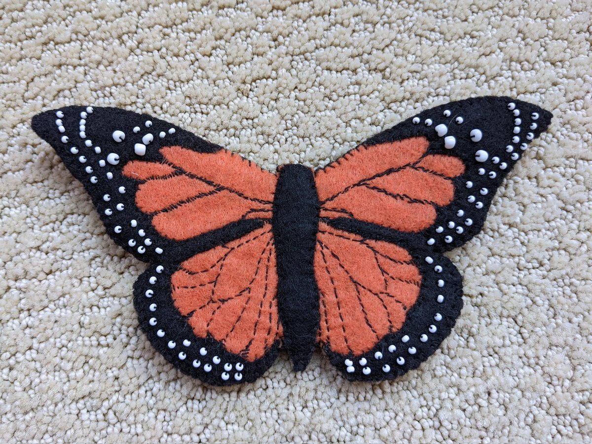 #monarch designed, handsewn and handbeaded by my daughter. Oh, my heart. #pollinator