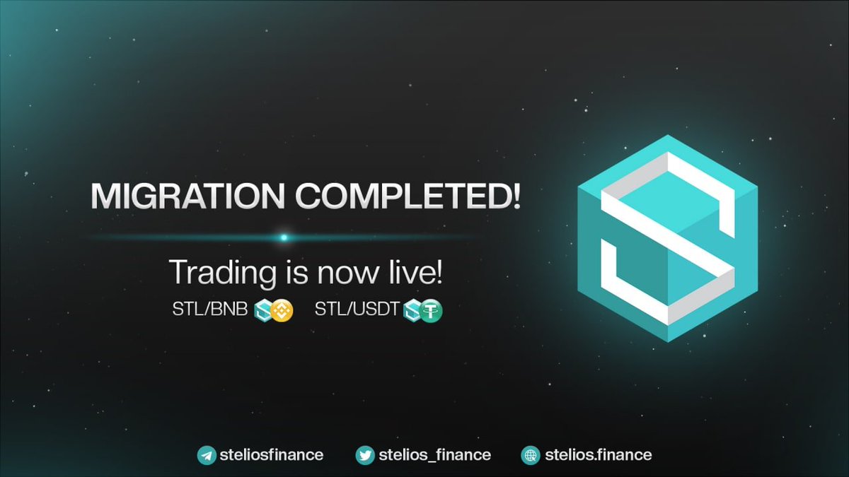 stelios_finance's tweet photo. Migration is Completed!
Buy in Pancakeswap:
https://t.co/BQTb7Eb3Hk
#stl #stelios #stlarmy https://t.co/qKt9gv2Byd