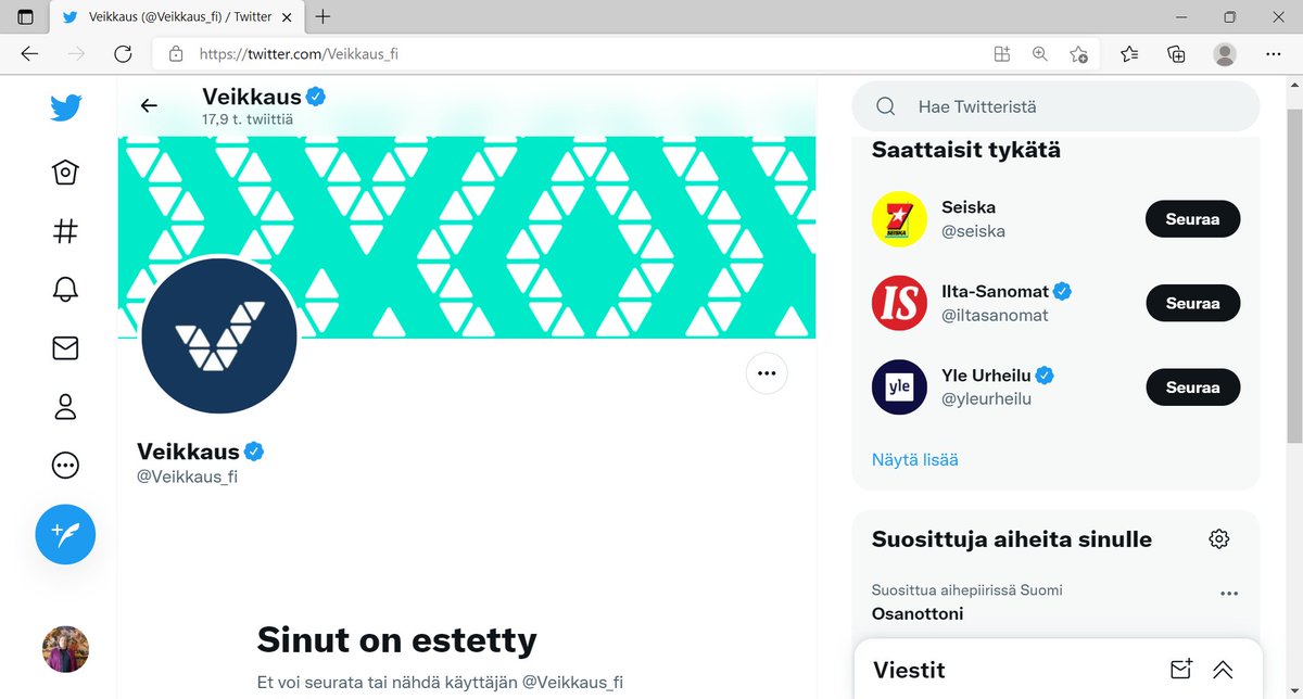 kunttu_mika3's tweet photo. Twitter:
Veikkaus
"blocked"
Lottokuponki:
Voitot talteen Veikkaus-kortilla.
Liittyminen asiakkaaksi https://t.co/3BDSJEaI5h
LOTTO 51 vartin päästä... "kuponki pelattu"
#Neidonryöstö #gobeliini TÄHTITAIVAS https://t.co/hSAdMnVSFl
