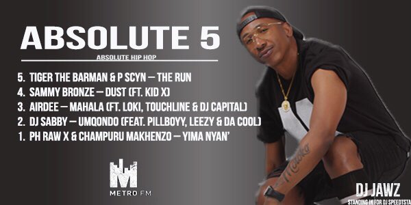 METROFMSA's tweet photo. Absolute 5 for tonight. Merry Xmas to you and yours from Metro FM &amp; The No.1 Party DJ @DJJawz https://t.co/YGT8BSqUoB