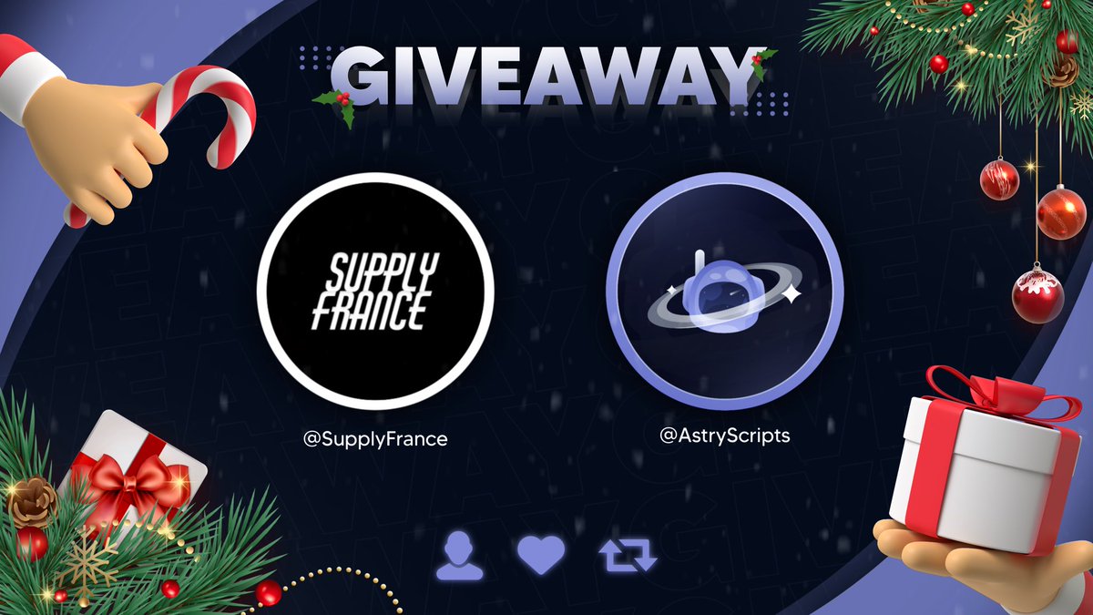 🎁 XMAS GIVEAWAY 🎁

1x <a href="/SupplyFrance/">SupplyFrance</a> Monthly
1x <a href="/AstryScripts/">ASTRY</a> Monthly

• Like 💙
• RT 🔃
• Tag 1 friend 💬

Ends in 24h, Good Luck! 🎅🎄