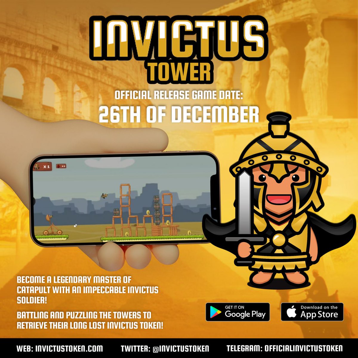 InvictusToken's tweet photo. The wait is almost officially over!
Invictus Tower P2E game release tomorrow.
Download on iOS or Playstore
#invictustower #Invictus #invictustoken https://t.co/aZfIOBxK1f