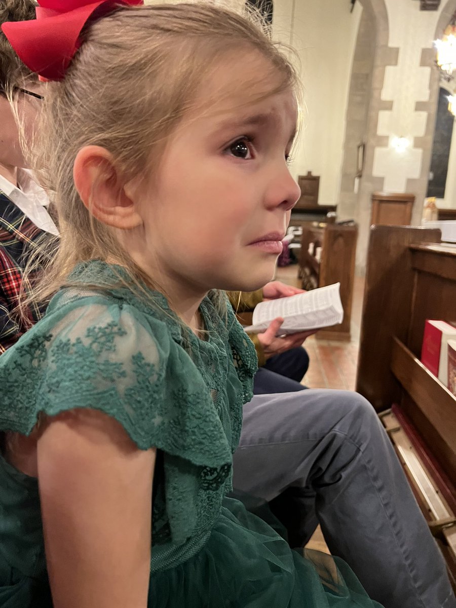 She was crying at Midnight Mass, but not for why you might think. The choir had just begun singing a hymn in Latin and I looked over to see tears streaming down her cheeks, so I asked what was wrong and she said “I’m just so overwhelmed with how beautiful everything is!”😭🙏🏻❤️