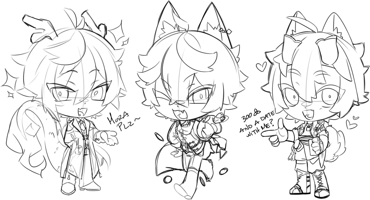 OliveruuDoodle's tweet photo. I had an impromptu trip to another state to help a friend at a expo, but she allowed me to sell some stickers at her booth, so I had to pick up some old sketches! https://t.co/y0jgPiqUaa