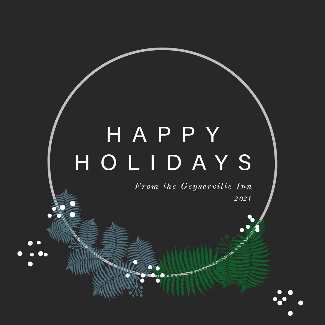 Happy holidays from all of us. We wish you a relaxing holiday season with your loved ones. 

#geyserville #geyservilleinn #healdsburg #sonomacounty #sonomawinecountry #lifeopensup