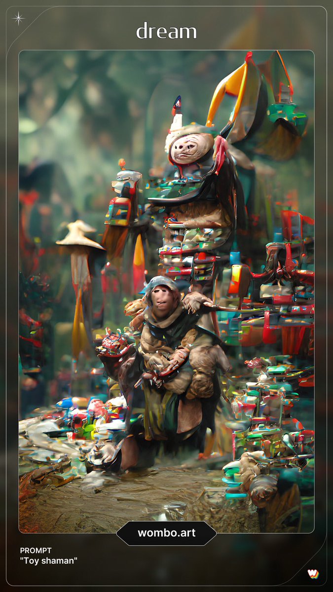 PaintedByRobots's tweet photo. @WOMBO “Toy Shaman”. Enjoy your gifts. #dreamcontest https://t.co/5oLRQpxbEy