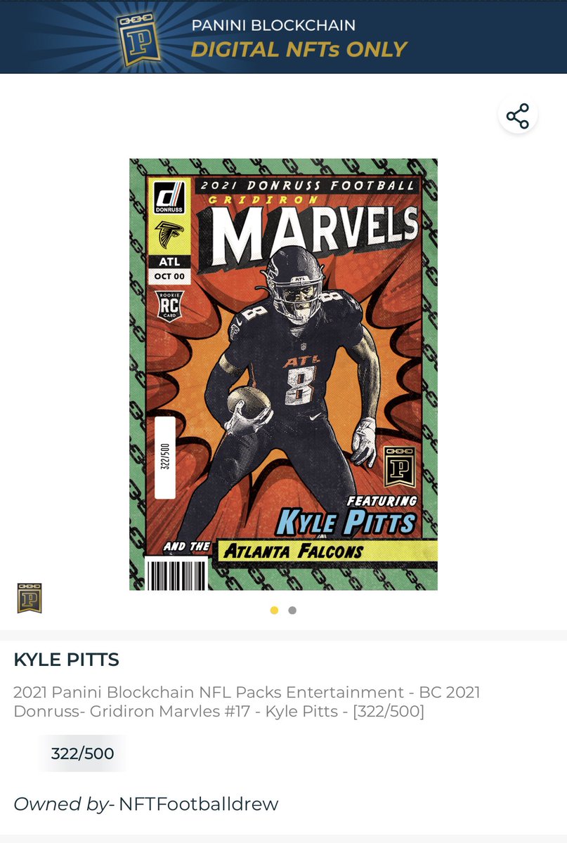 NFTdrew75's tweet photo. Trying to get my hands on every @PaniniAmerica MARVELS rookie card. Also have @ohthatsNajee22 … looking to grab Waddle next!! #NFTs #NFL https://t.co/s3DpGfDKQG