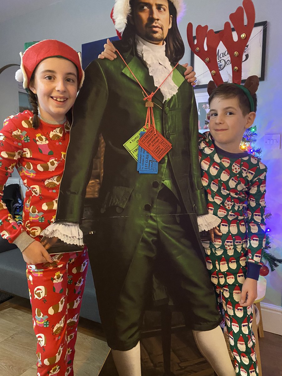 mrspilkington's tweet photo. Hope this isn’t too weird @Lin_Manuel @HamiltonMusical Santa bought us the ultimate gift for February 😆❤️🎅🏼 https://t.co/tozF9cVGFy