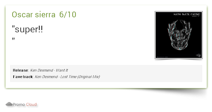 Oscar sierra supports: <a href="/KenDesmend/">Ken Desmend</a> - Lost Time (Original Mix) 6/10 #newrelease pcl.la/1WVK4Z  <a href="/beatport/">Beatport</a>