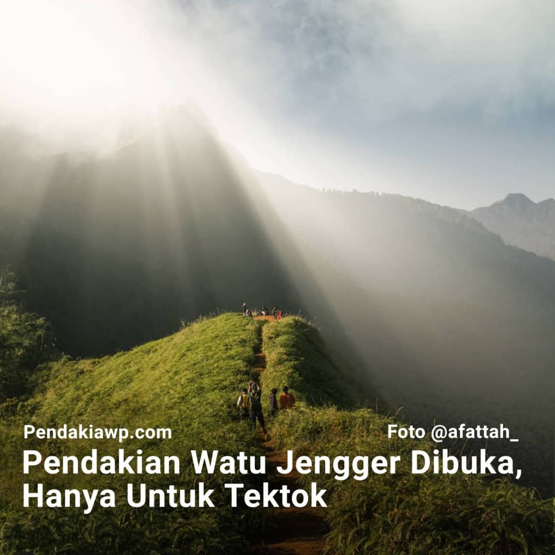 Pendakian Watu Jengger dibuka mulai tanggal 25 Desember 2021. Pendakian hanya diperbolehkan  tektok atau tanpa camp.

Registrasi pendakian wajib online di sipenerang.tahuraradensoerjo.or.id.

Foto IG afattah_
#pendakiawp #watujengger #pegunungananjasmoro
#arjunowelirang #tahuraradensoerjo