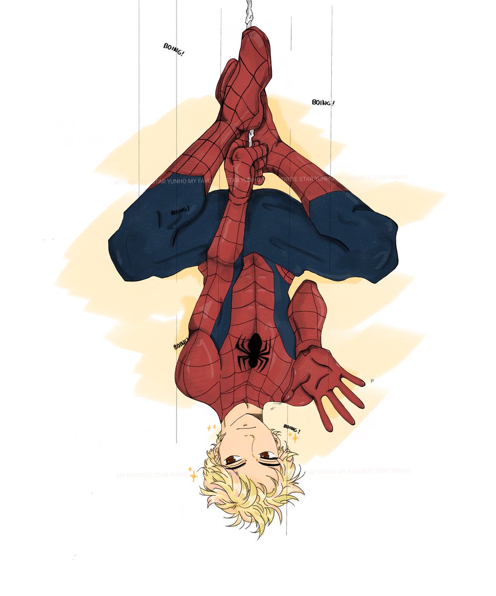 yhozelda's tweet photo. Spider-man Yunho #ATEEZfanart #YUNHO https://t.co/XDX8VDdmGE