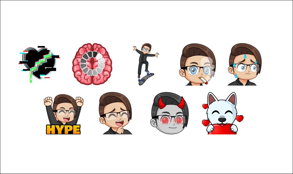 New emotes (and sub badge) who dis? 
Thanks to <a href="/NataliaTani3/">𝓝𝓪𝓽𝓪𝓵𝓲𝓪🌈(𝓒𝓸𝓶𝓶𝓲𝓼𝓼𝓲𝓸𝓷'𝓼 𝓸𝓹𝓮𝓷)</a> the art god for their hard work. #3 and #4 will be animated for tier 2 and tier 3 subs