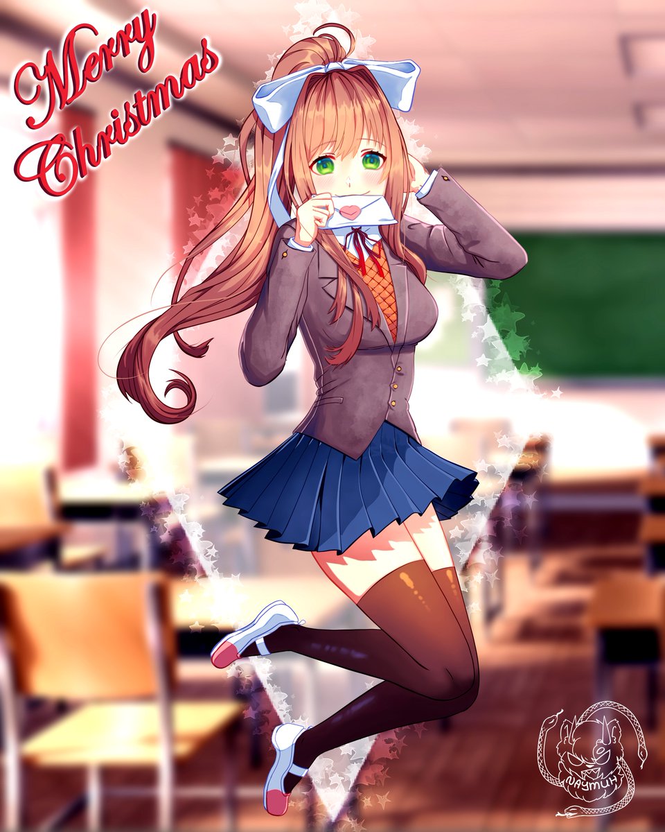 MNaymuh's tweet photo. Hi~ Merry Christmas from Monika (DDLC)
Hope you like it ^^ 🎄✨

#DokiDokiLiteratureClubPlus #DDLC #digitalart 

If you want to see more art from me : https://t.co/iflfLesGz3 https://t.co/eRVA5vdm4p