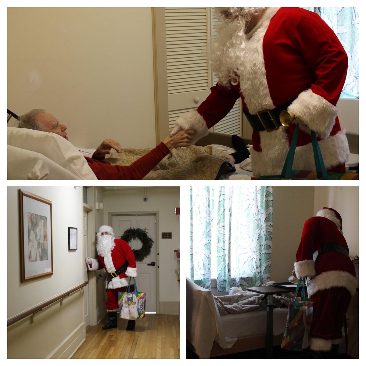 Lunalilo_Home's tweet photo. Our residents got a surprise visit from Santa today with goody bags full of donated items and gifts from their families. Santa made sure to stop in and see those who needed his special gifts of comfort and joy.  Mahalo too to the Alz’s Assoc. for a pizza party for kūpuna &amp; staff. https://t.co/0sSXJyik5H
