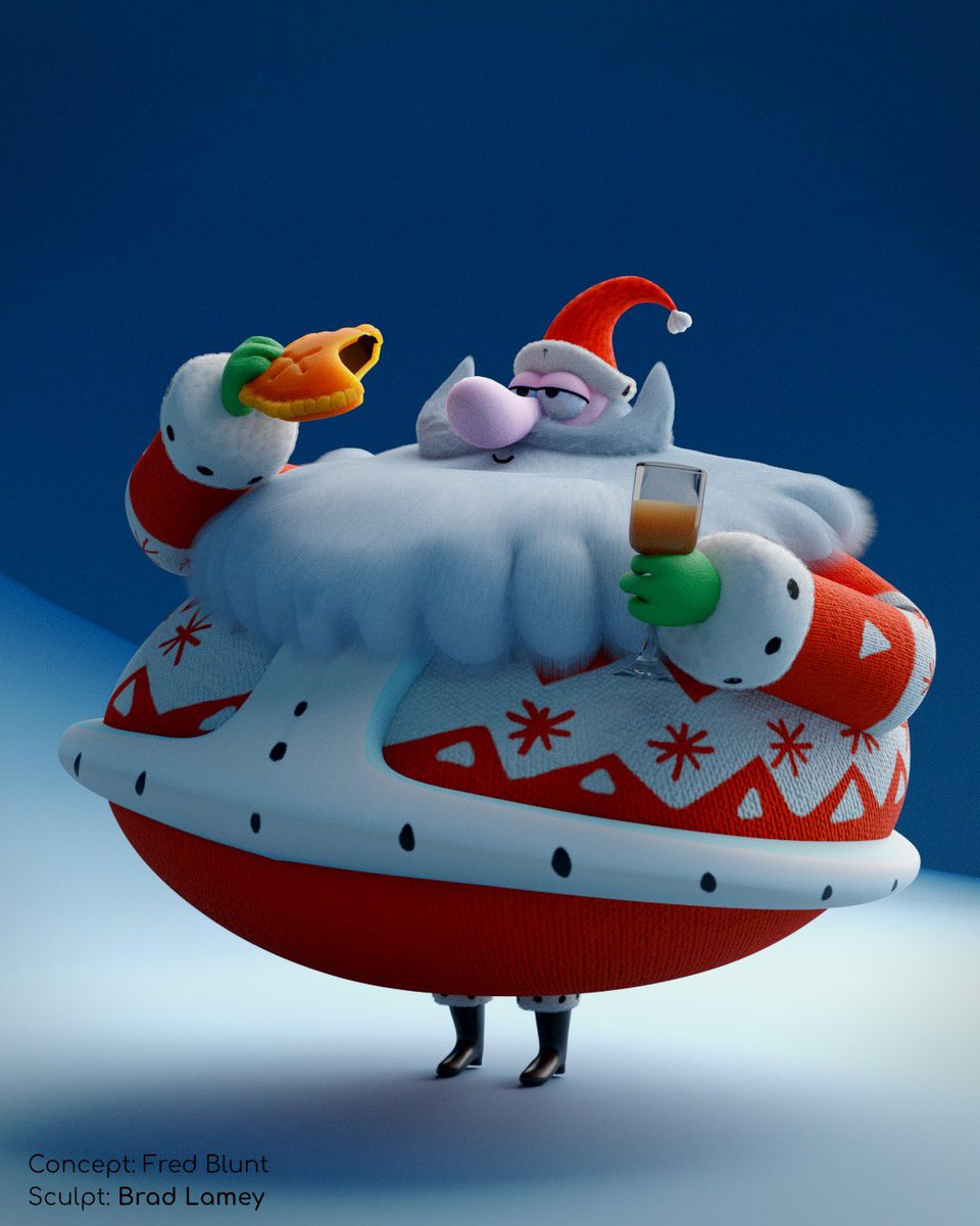 BarbaricPixel's tweet photo. I thought I’d try a festive themed sculpt. This one is based on an illustration by @FredBlunt. #zbrush #3dspotlight #3dcw #3dcharacters #3dmodeling #blender3d https://t.co/ZBI7qMvIZQ
