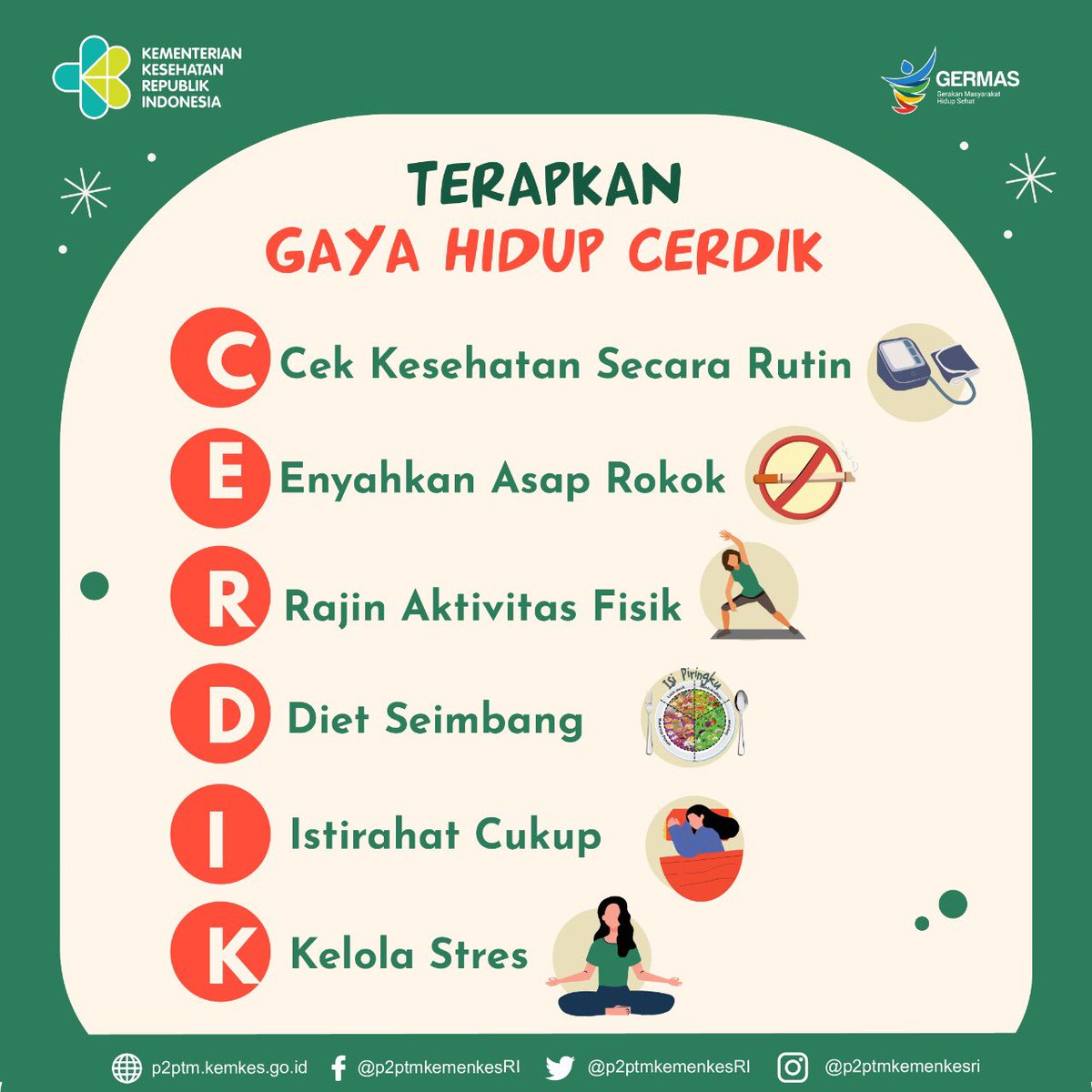 ptm_id's tweet photo. Yuk, Hidup CERDIK Setiap Hari.
.
#CERDIK #CegahPTM #DukungGERMAS https://t.co/mwskJULG55