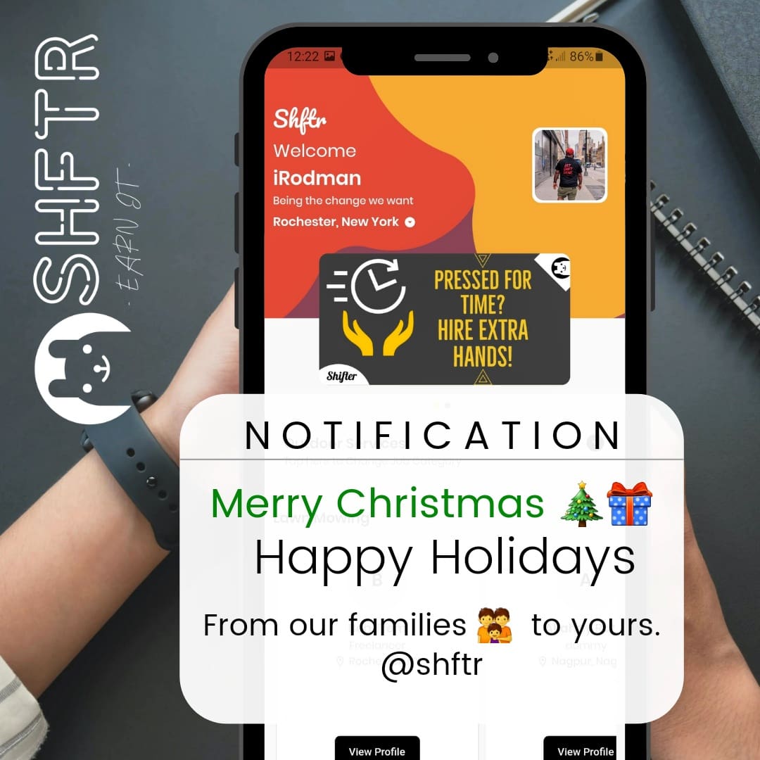 ShftrMobile's tweet photo. We wish you a joyous and happy holiday season. Thank you @nextcorps for your support, we're looking forward to a great year in 2022.

#skillshare, #gigapp, #shftr, #mobileworkforce, #getshiftdone, #BuffaloBills #successstartshere #getshiftdone https://t.co/bZsMVV0BhU