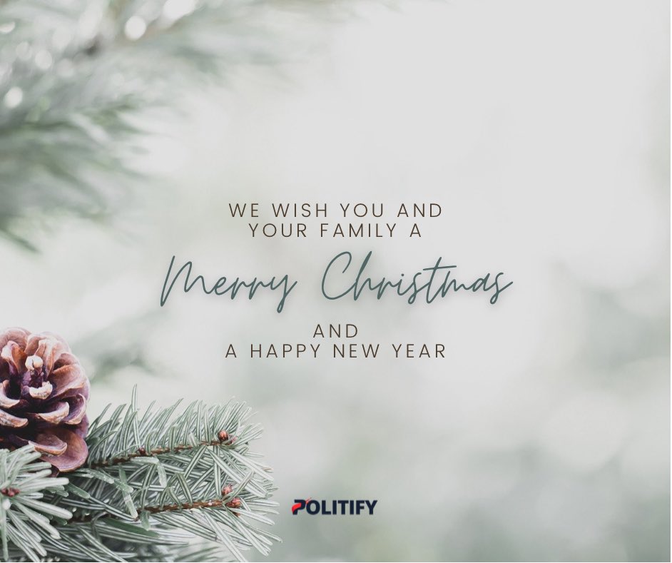getpolitify's tweet photo. Wishing you and yours a very Merry Christmas and the happiest of New Years! 🎉 https://t.co/JJaialhqPI