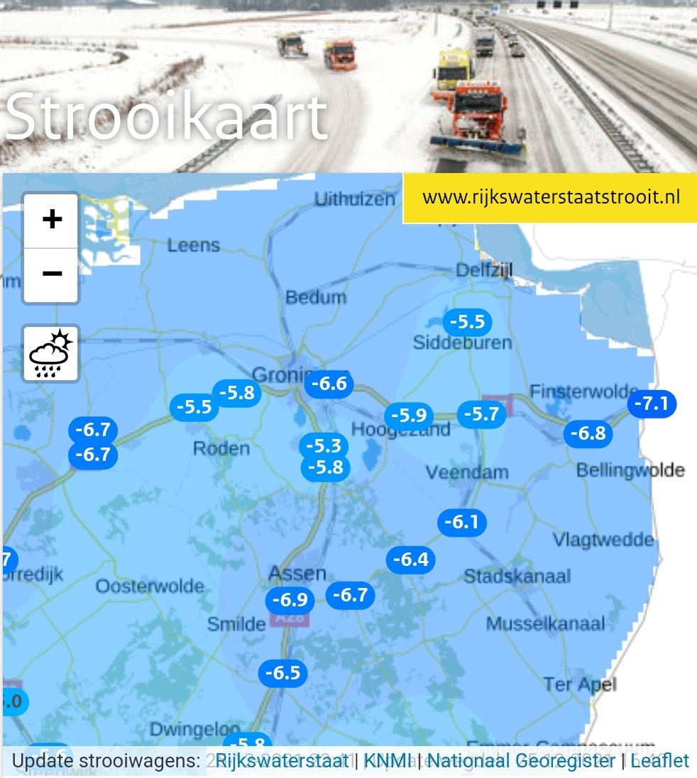 tonnieontour's tweet photo. ❄ | De wegdek temperatuur is best verfrissend, let op gladheid. #rwsstrooit #gladheidbestrijding
(via https://t.co/P85jw9PUmI) https://t.co/uKyb6jiwH6