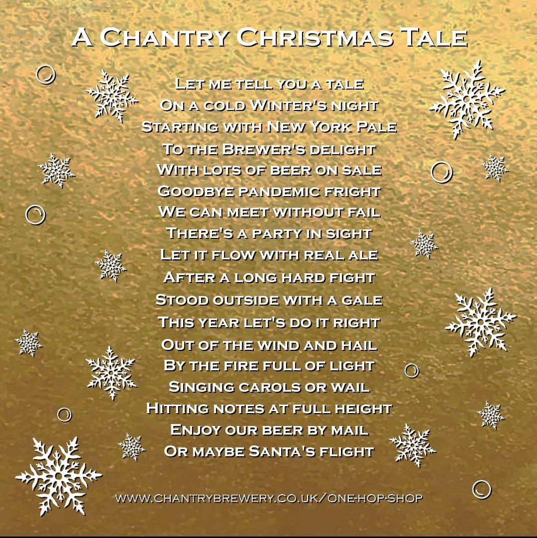 ChantryBrewery's tweet photo. Our Fairytale of New York 🍻 

Merry Christmas from us all at Chantry, here's to a happy and healthy 2️⃣0️⃣2️⃣2️⃣

#MerryChristmas #FairytaleOfNewYork #2022 #happynewyear https://t.co/2YjZ3oezaX