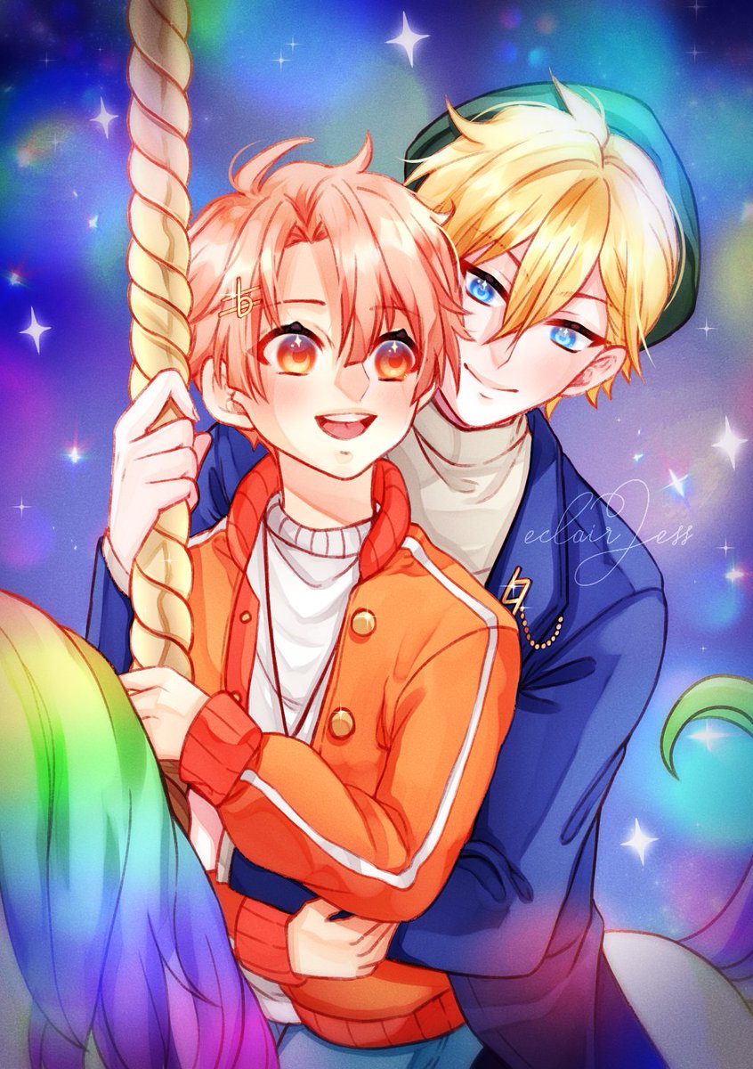 eclairJess's tweet photo. Heyyyy @atrcmm, I'm your Secret Santa this year! ~
Hope you like my take on Mitsu and Nagi hehe ✨💕
#i7ss21 https://t.co/tCcDO2u0aX