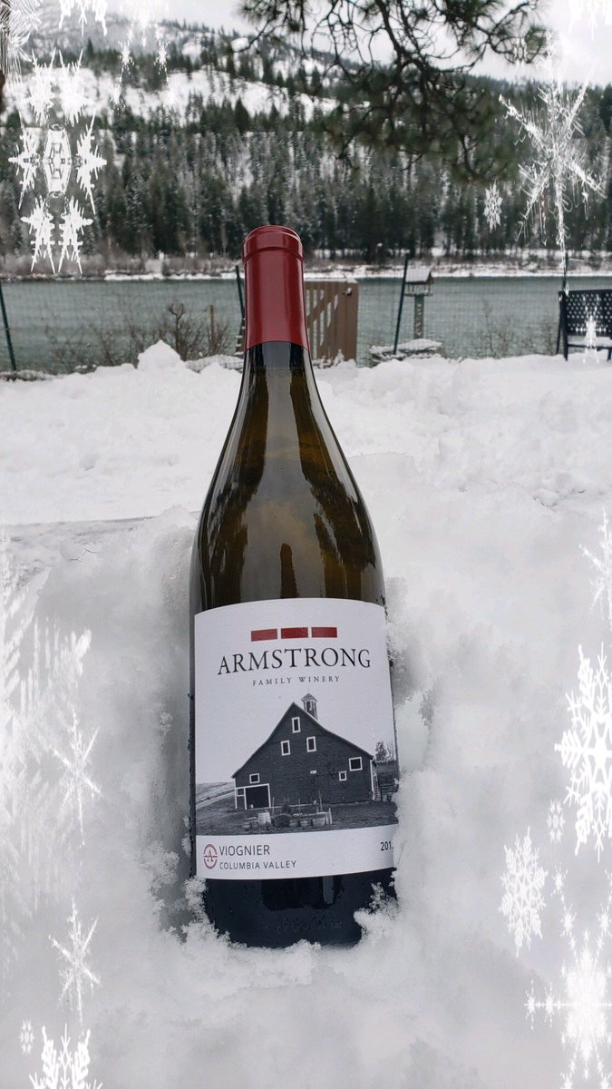 The perfect way to chill your <a href="/ArmstrongWinery/">Armstrong Family Winery</a> Viognier when you’ve got a white Christmas on the Pend Oreille river!