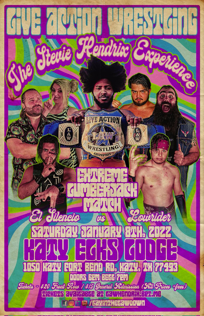 LayinTheLAWDown's tweet photo. How about 2 Championship Matches at The #KatyElksLodge!

We already have a HUGE #LAW Championship Match, #StevieHendrix VS #AdanVega!

Our friends at #UPWTX have offered to put on a Heavyweight Title Matchup at our 1st Katy Event!

#StayTuned #LayinTheLAWDown #LAWKaty #LAWHendrix https://t.co/T6r1EhkvJe