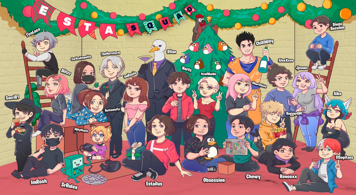 EstailusG's tweet photo. Un regalito para las personas que fueron muy importantes para mi en este 2021
Felices fiestas EstaSquad ❤
Dibujado por: @nomiona_ https://t.co/MiJSgdzx3s