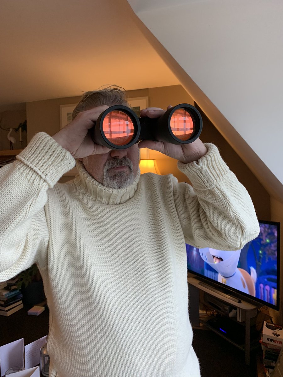 Shingle_beach's tweet photo. Captain Matthews in his new jumper from @arthurbealeltd about to start the expedition up the hill to Christmas dinner at Mum’s earlier.He’s thrilled with it…proper wool with lanolin and thumbholes in the sleeves when he’s on watch in the Crow’s Nest #arrhmehearties #arthurbeale https://t.co/sDeklPvDAi