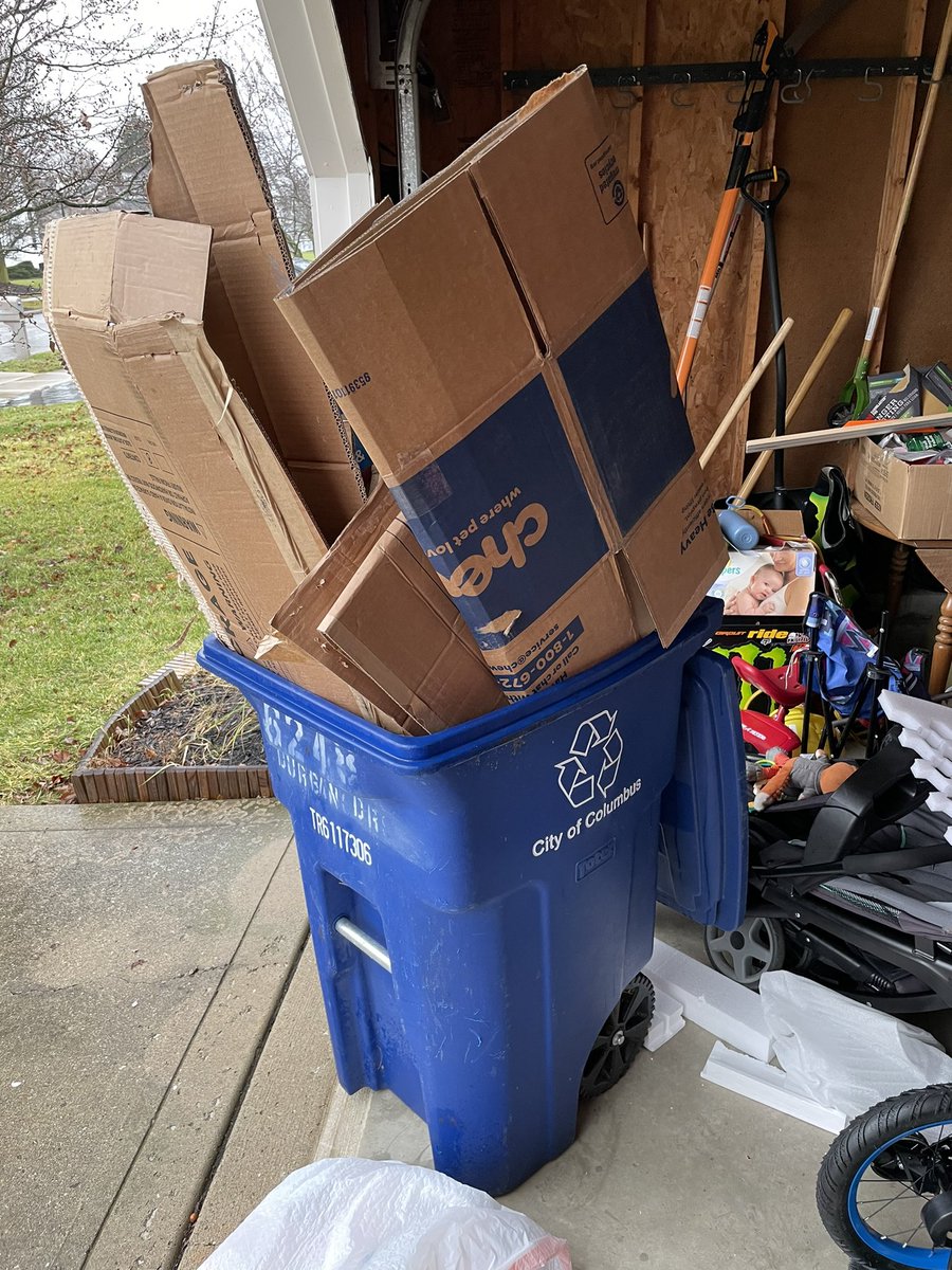 StealthSwim23's tweet photo. I ALMOST got all of the cardboard my wife has been collecting for the past few months in the recycling bin. It’s a win this year. #dadwin #Christmas https://t.co/j9aq4EASzS