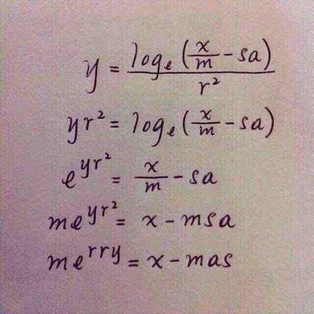 drewmingl's tweet photo. This actually solves as long as 'r' isn't equal to zero. #christmasmath https://t.co/6aMRpPFwD2