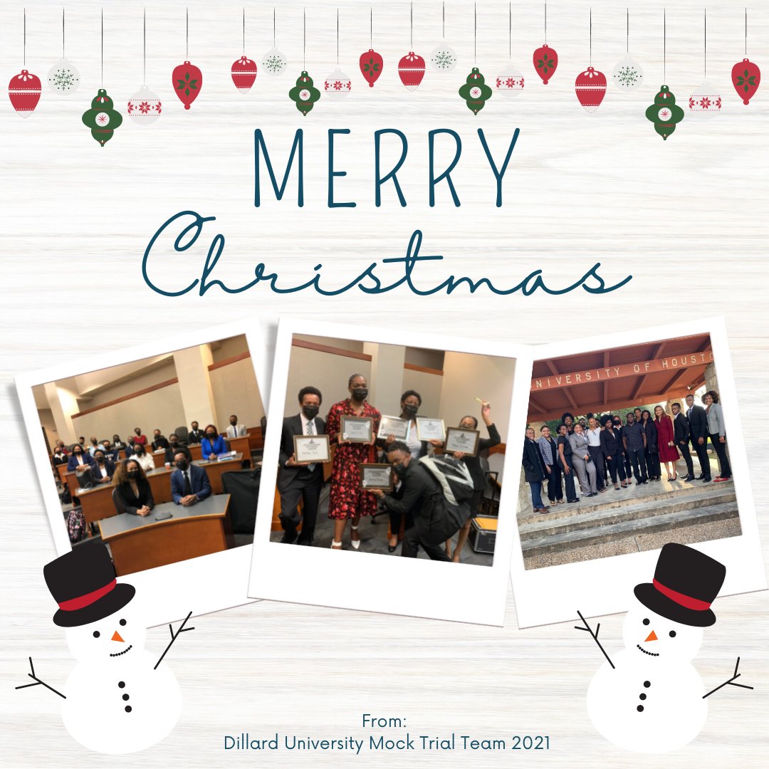 Merry Christmas from the Dillard University Mock Trial Team! We hope you enjoy this holiday season🎁 #dillarduniversity #mocktrial #MerryChristmas