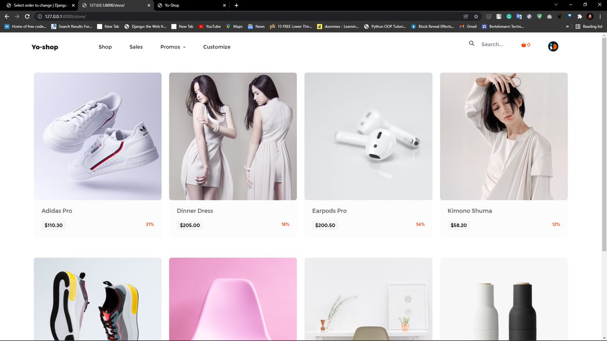 dev_savvi's tweet photo. Built with django. E-commerce site with a dashboard and custom CMS (work in progress). No need for manual calculations. All your business pipeline managed in one place.
@ella_ametsi @AnnorCode #100DaysOfCode #FullStack #Python #Django #ecommerce #webdeveloper #Analytics https://t.co/7coSs0I6T8