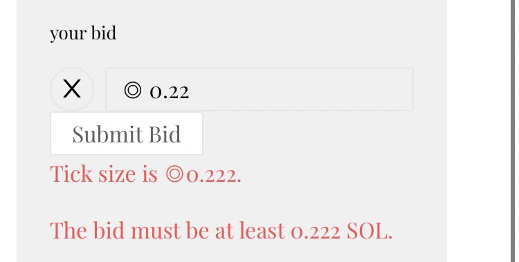 MattSolana's tweet photo. @ZeeWhyEl Hit submit. Reverts bid to 2 decimal places. 🙃 https://t.co/QCfhk8tMUo