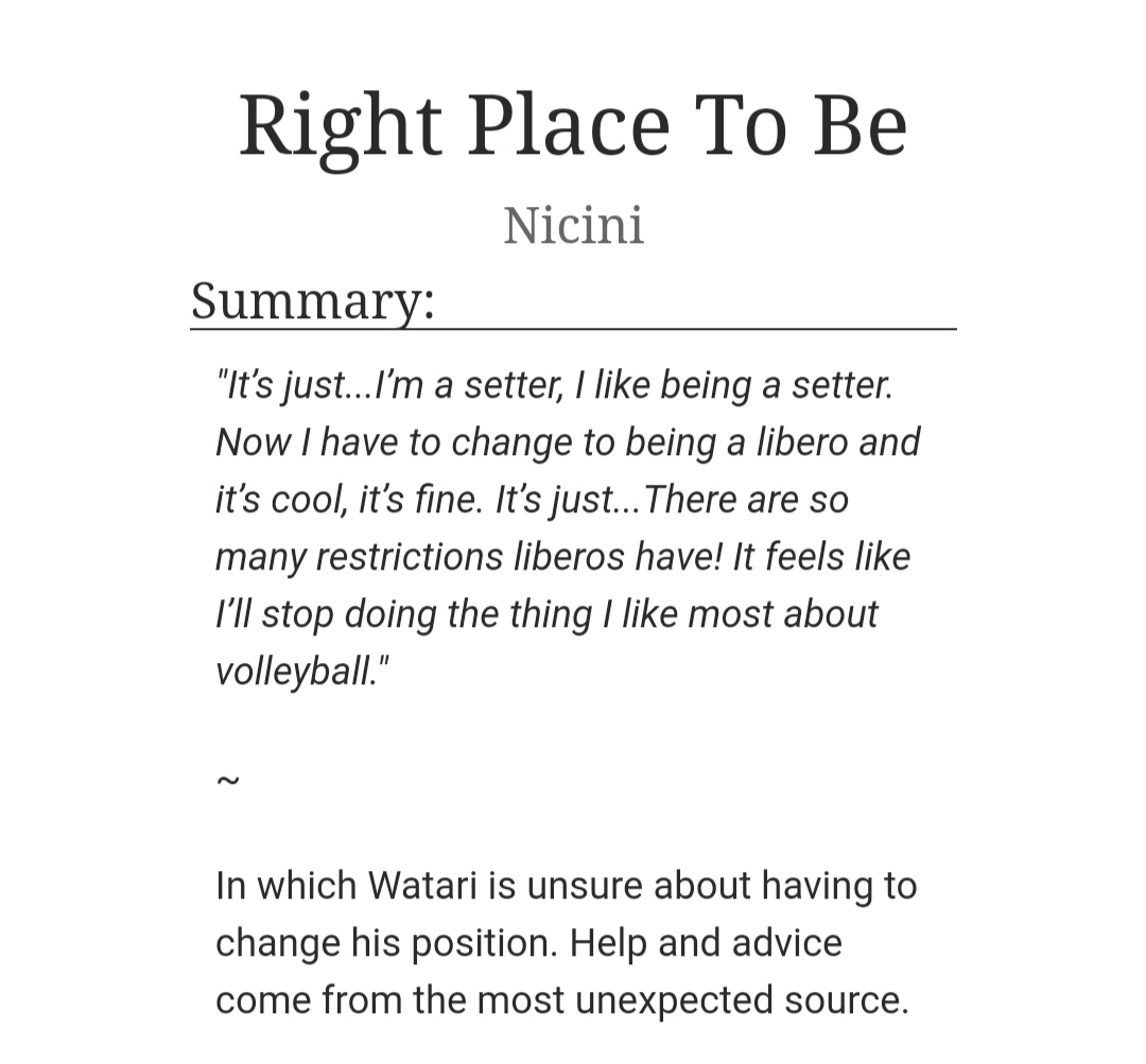 Nicini02's tweet photo. Right Place To Be

In which Watari is unsure about having to change his position. Help and advice come from the most unexpected source.

Written for the @liberozine 

Rated G | 2.7k words 

https://t.co/3mMO6Ype4W https://t.co/eeCwA1V9fc