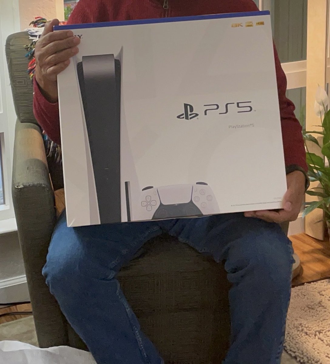 ETStrickland's tweet photo. PS5, Thank you Santa, I know how hard this was to get a #PS5 for me for Xmas. https://t.co/iCsgeG5vDY