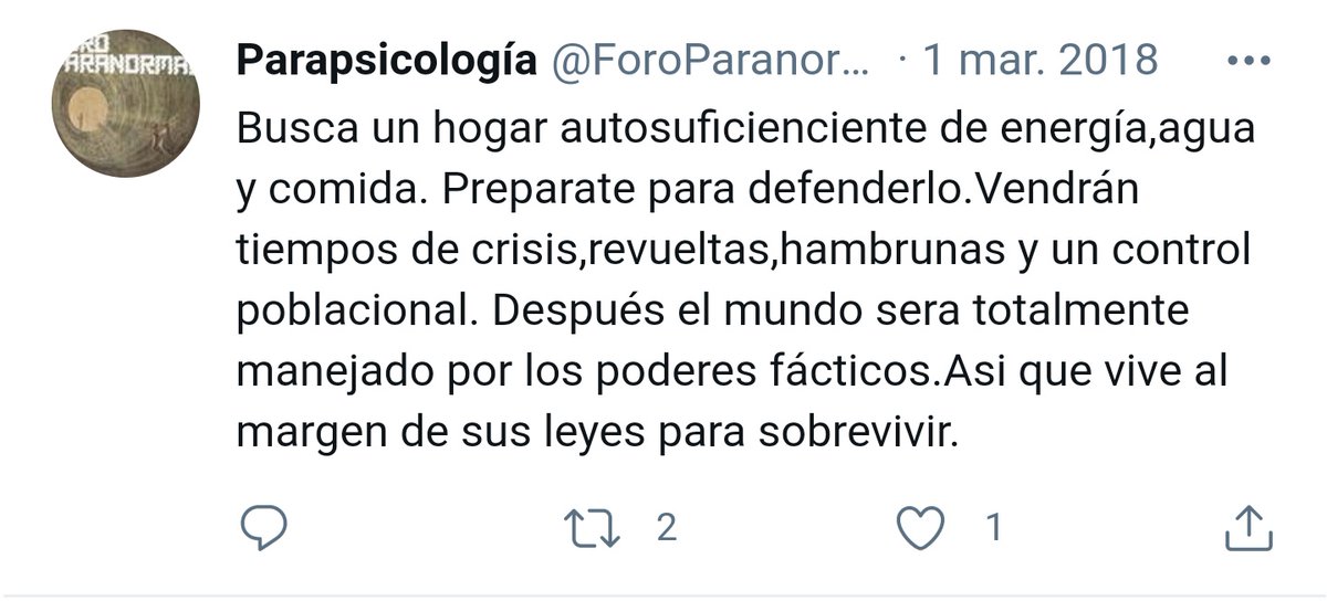 Ant1_NOM's tweet photo. Mi primera cuenta en Twitter creada en 2011 con 7200 (sigue activa) pero me bloquearon y me pidieron mi número personal cosa q no accedí y la perdí.
Siempre buscando la verdad en lo espiritual,misterioso,conspiración y alertar a los demás de lo q descubría para despertarlos. https://t.co/KuP6DbO54z