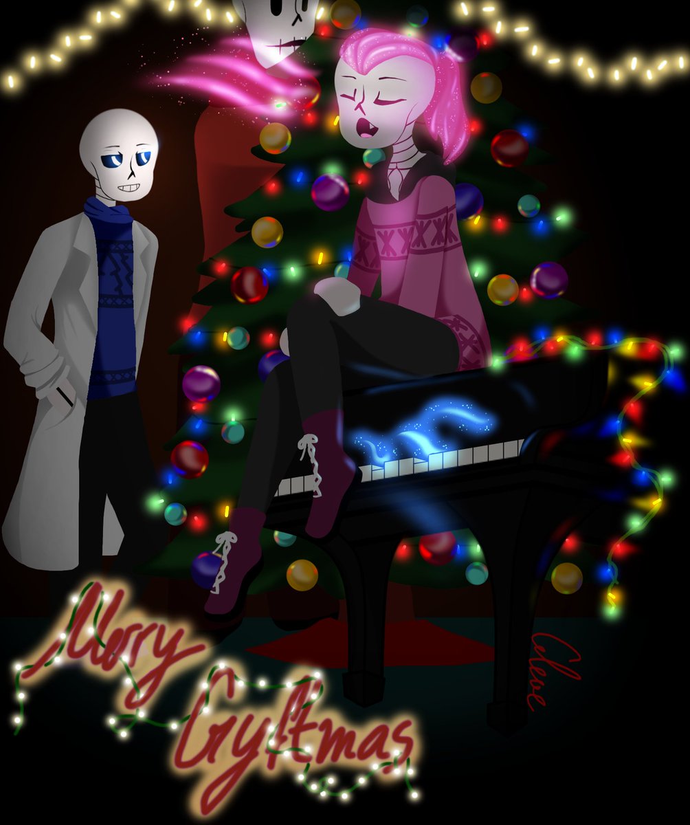 This was my present for @SilentEch035 for <a href="/gyftmas2021/">gyftmas event</a> event! 
Had a lot of fun drawing their AU with a nice holiday flare!