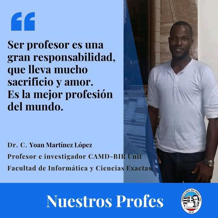 uc_camaguey's tweet photo. 🔝 Ellos también son jóvenes, ellos también tienen sueños. Ellos también se superan. Ellos también ayudan a crear un país de hombres de ciencia.👏🏻
#EducadoresPorSiempre #EducadoresCubanos #NuestrosProfes
#UCCuba https://t.co/vWOxFBpMS3
