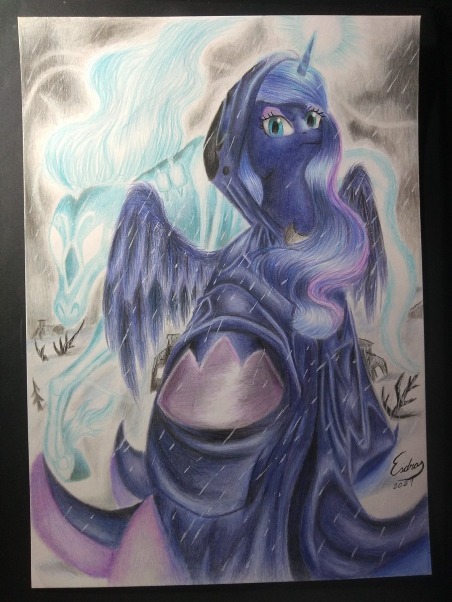 Shadowingartist's tweet photo. Finally... It's done! Luna's future 2021 remake
Merry Christmas and Happy Holydays everybody!
materials:
Canson XL Bristol (paper)
Faber Castell Classic (48 )
Faber Castell Supersoft (50 and 24)
Faber Castell Multicolor (24) 
Tris Soft color (12)
Time: 20 hours
#MLPFiM #brony https://t.co/ONJLNyshyZ