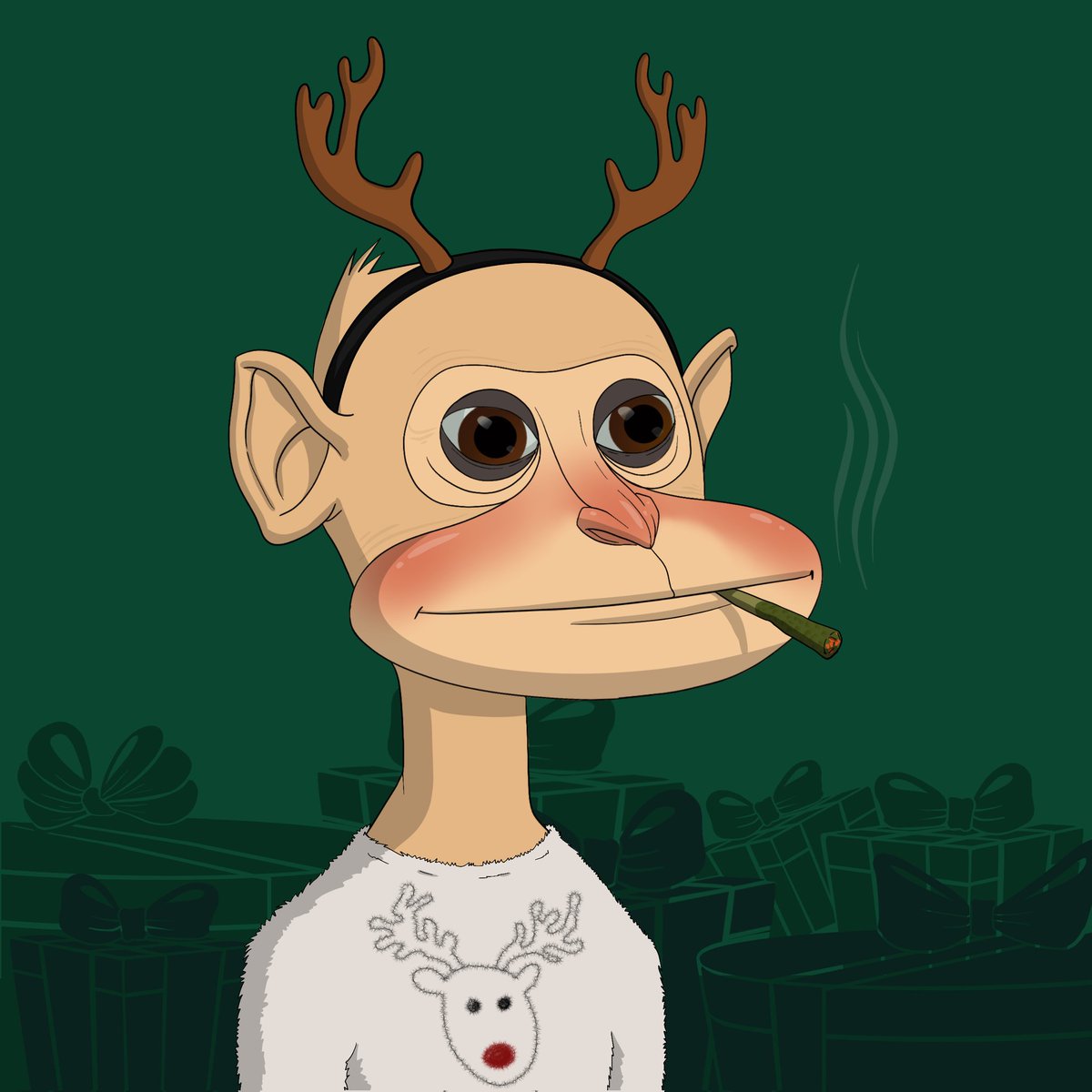 punk4pres's tweet photo. @gamblingapes @nft_lazer @JigloNFT @_WABERSKY Thank you so much! This is a Christmas for the ages!! https://t.co/Mr9Z8ev1au