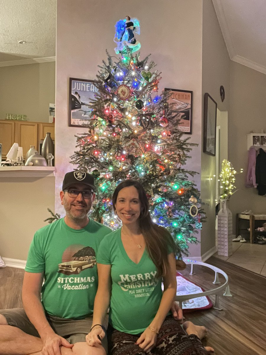 ambersunrises's tweet photo. Enjoyed Christmas in our @ItsTheSituation and @lauren_pesce shirts! #Keepingitclassy #Christmas2021 #14weekspregnant https://t.co/hmwSBpsCNU