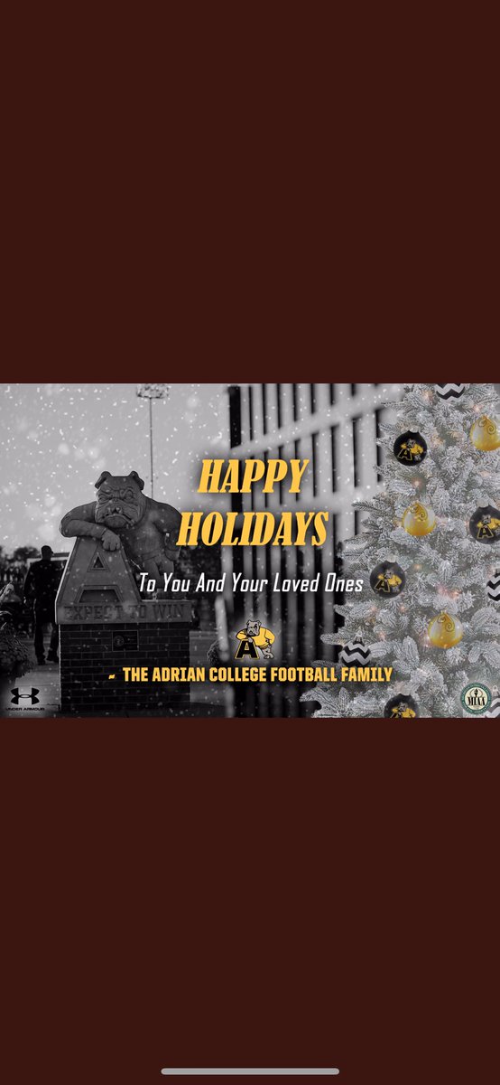 Thank you <a href="/coachbailey43/">Harry Bailey</a> and <a href="/AdrianCollegeFB/">Adrian College Football</a> Merry Christmas